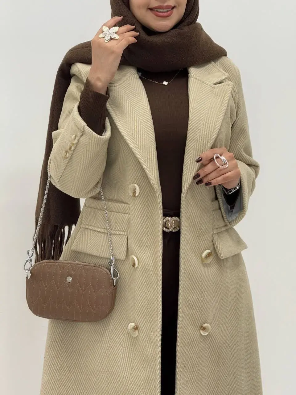 3646-پالتو مزونی گلشیفته ( ایراددار )